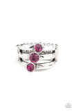 Triple The Twinkle - Pink Ring - Paparazzi Accessories