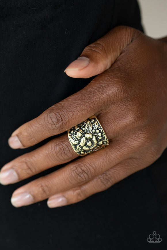 Tropical Bloom - Brass Ring - Paparazzi Accessories