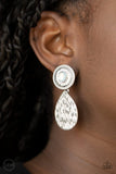 emblazoned-edge-white-clip-on-earrings-paparazzi-accessories