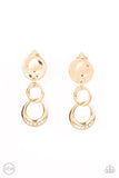 Reshaping Refinement - Gold Clip-On Earrings - Paparazzi Accessories
