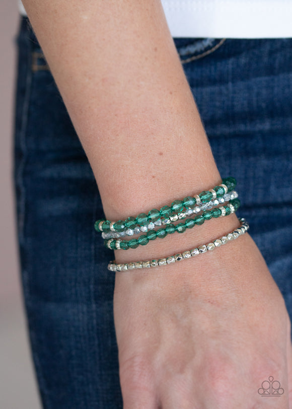 Crystal Crush - Green Bracelet - Paparazzi Accessories