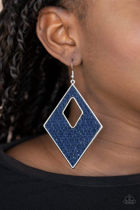 woven-wanderer-blue-earrings-paparazzi-accessories