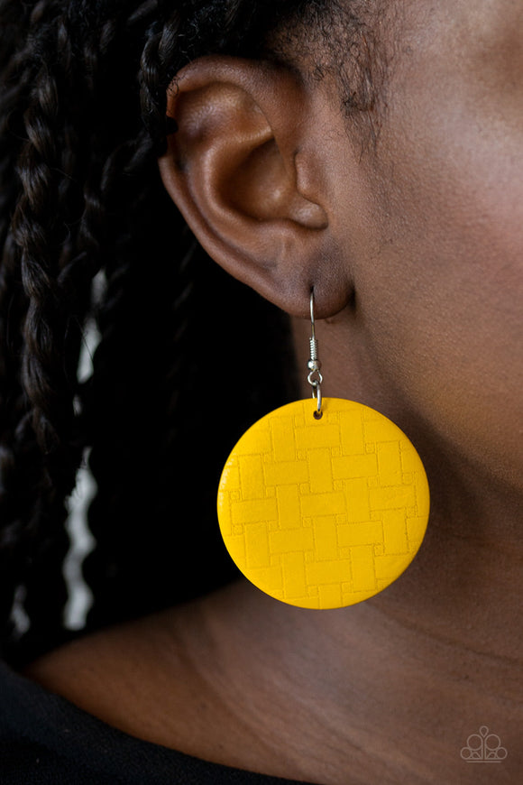 Natural Novelty - Yellow Earrings - Paparazzi Accessories