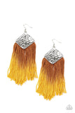 DIP The Scales - Yellow Earrings - Paparazzi Accessories