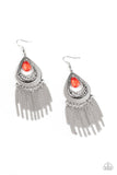 Scattered Storms - Red Earrings - Paparazzi Accessories