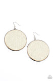 Wonderfully Woven - White Earrings - Paparazzi Accessories