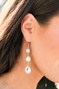 Unpredictable Shimmer - White Earrings - Paparazzi Accessories