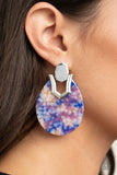 HAUTE Flash - Blue Post Earrings - Paparazzi Accessories