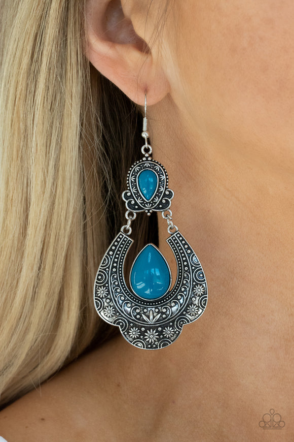 Rise and Roam - Blue Earrings - Paparazzi Accessories