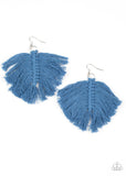 Macrame Mamba - Blue Earrings - Paparazzi Accessories