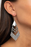 Work Hazard - Silver Earrings - Paparazzi Accessories