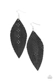 Wherever The Wind Takes Me - Black Earrings - Paparazzi Accessories
