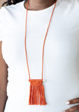 Between You and MACRAME - Orange Necklace - Paparazzi Accessories