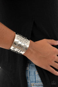 Get Your Bloom On - Silver Bracelet - Paparazzi Accessories