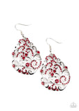 Winter Garden - Red Earrings - Paparazzi Accessories