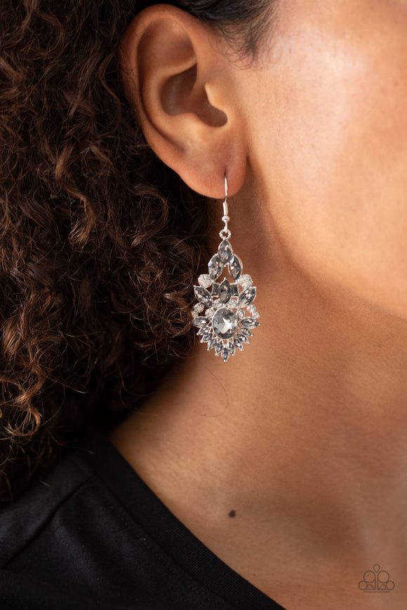 Ice Castle Couture - Silver Earrings - Paparazzi Accessories