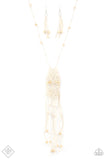 Macrame Majesty - White Necklace - Paparazzi Accessories