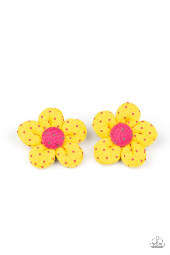 Polka Dotted Delight - Yellow Hair Clip - Paparazzi Accessories
