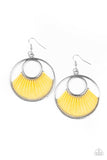 Really High-Strung - Yellow Earrings - Paparazzi Accessories