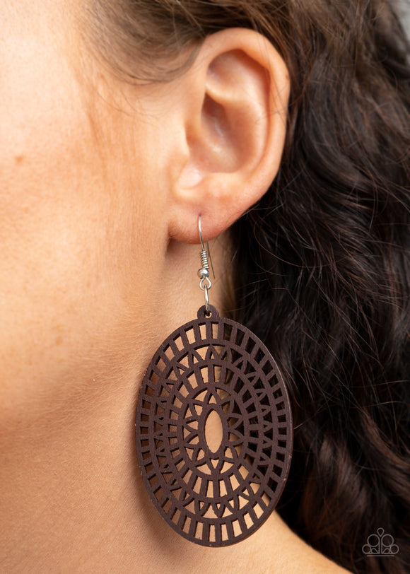 Tropical Retreat - Brown Earrings - Paparazzi Accessories