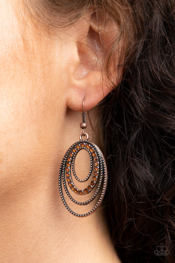 Date Night Diva - Copper Earrings - Paparazzi Accessories