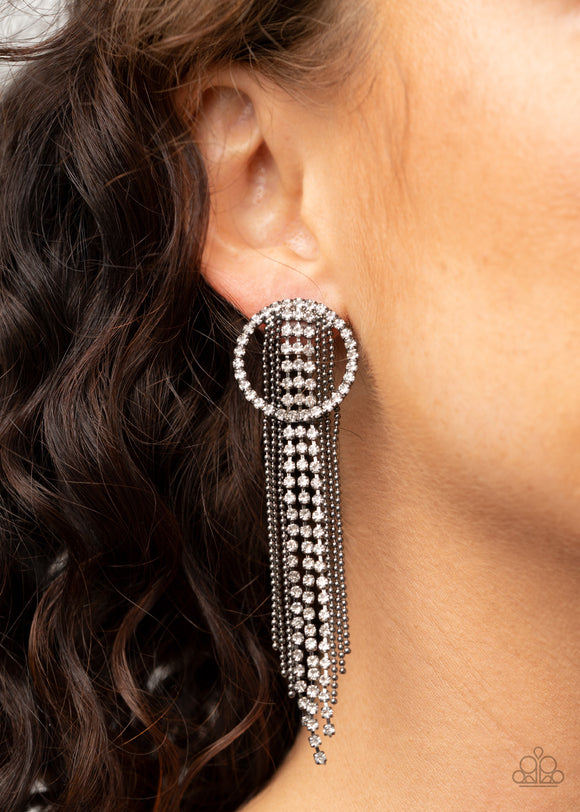 Dazzle by Default - Black Post Earrings - Paparazzi Accessories