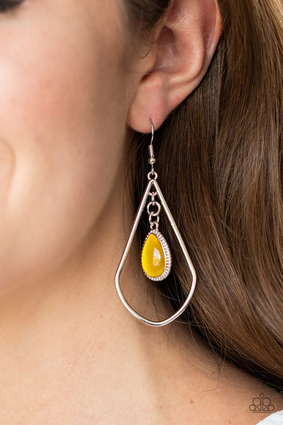 Ethereal Elegance - Yellow Earrings - Paparazzi Accessories