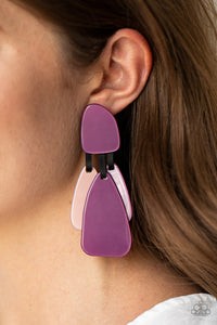 All FAUX One - Purple Post Earrings - Paparazzi Accessories