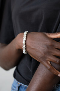 Frosted Finery - White Bracelet - Paparazzi Accessories