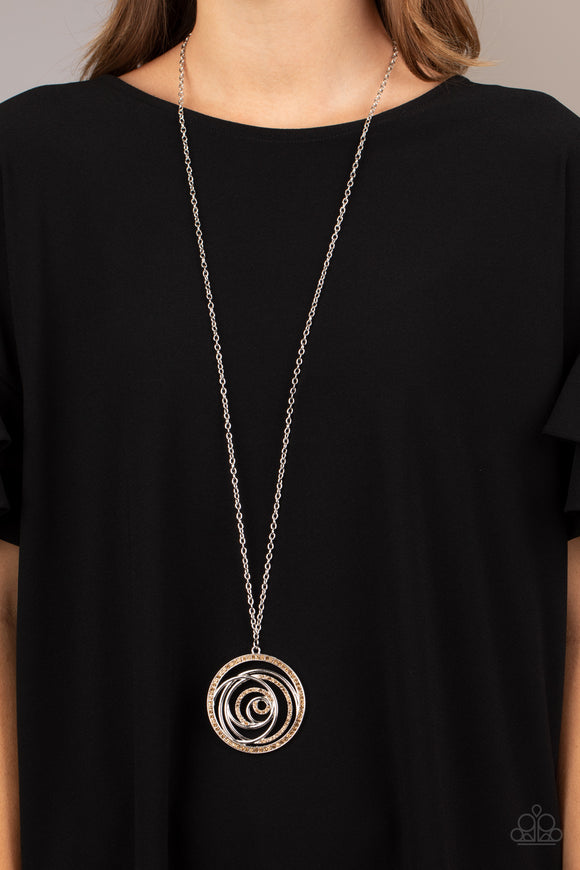 Subliminal Sparkle - Brown Necklace - Paparazzi Accessories