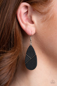 Sequoia Forest - Black Earrings - Paparazzi Accessories