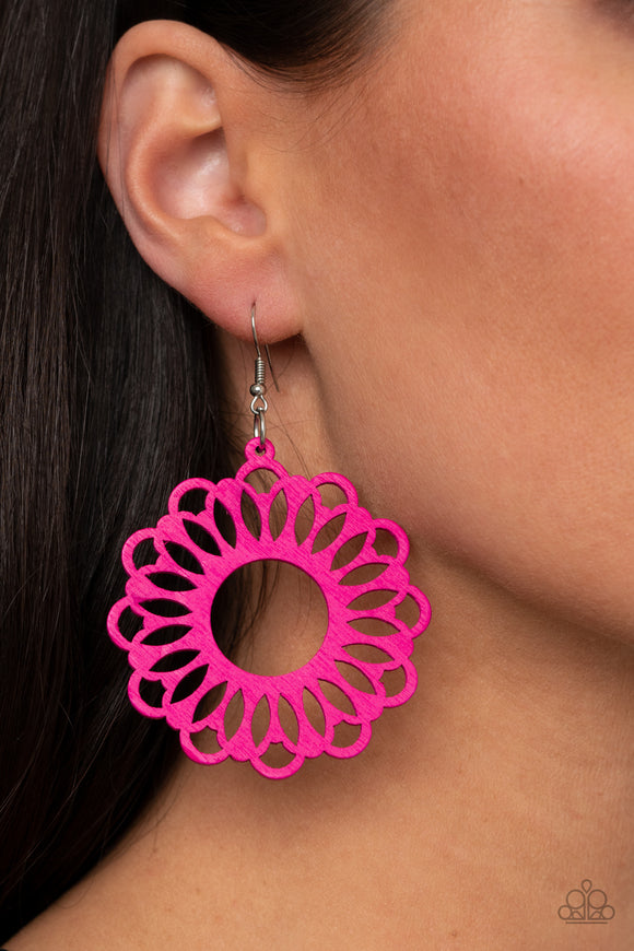 Dominican Daisy - Pink Earrings - Paparazzi Accessories
