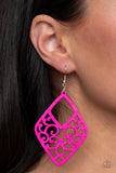 VINE For The Taking - Pink Earrings - Paparazzi Accessories