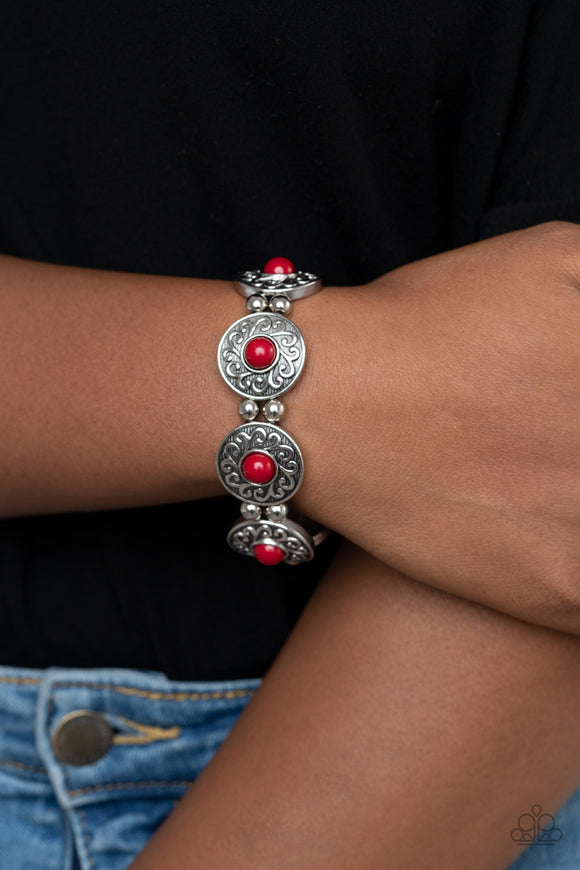 Flirty Finery - Red Bracelet - Paparazzi Accessories