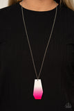Watercolor Skies - Pink Necklace - Paparazzi Accessories