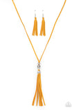 Hold My Tassel - Yellow Necklace - Paparazzi Accessories