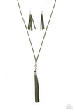 Hold My Tassel - Green Necklace - Paparazzi Accessories