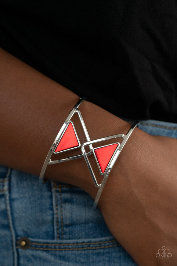 Pyramid Palace - Red Bracelet - Paparazzi Accessories