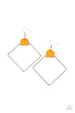 Friends of a LEATHER - Yellow Earrings - Paparazzi Accessories