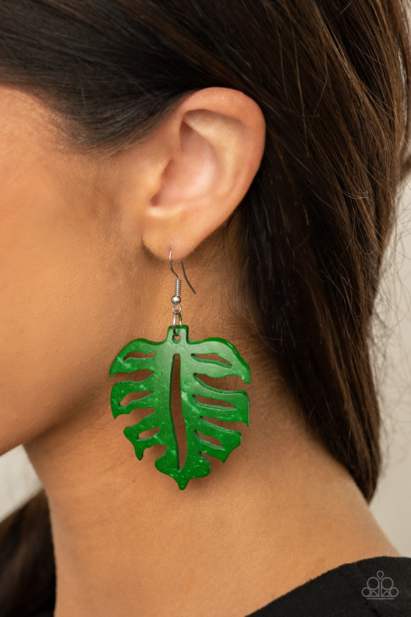 Shake Your PALMS PALMS - Green Earrings - Paparazzi Accessories