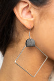 Friends of a LEATHER - Silver Earrings - Paparazzi Accessories