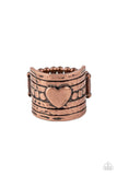Dont Lose Heart - Copper Ring - Paparazzi Accessories