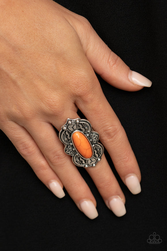 Lotus Oasis - Orange Ring - Paparazzi Accessories