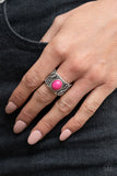 Free-Spirited Fields - Pink Ring - Paparazzi Accessories