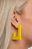 The Girl Next OUTDOOR - Yellow Earrings - Paparazzi Accessories