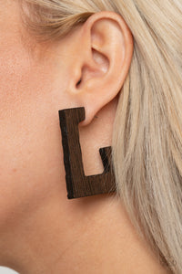The Girl Next OUTDOOR - Brown Earrings - Paparazzi Accessories