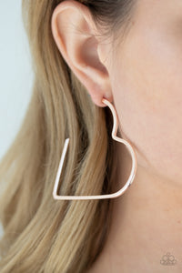 I HEART a Rumor - Rose Gold Earrings - Paparazzi Accessories
