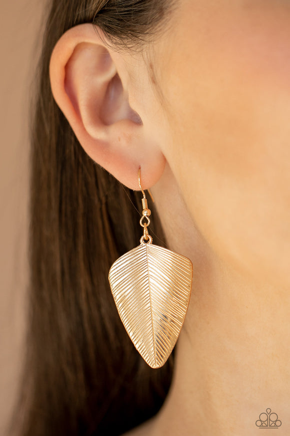 One Of The Flock - Gold Earrings - Paparazzi Accessories