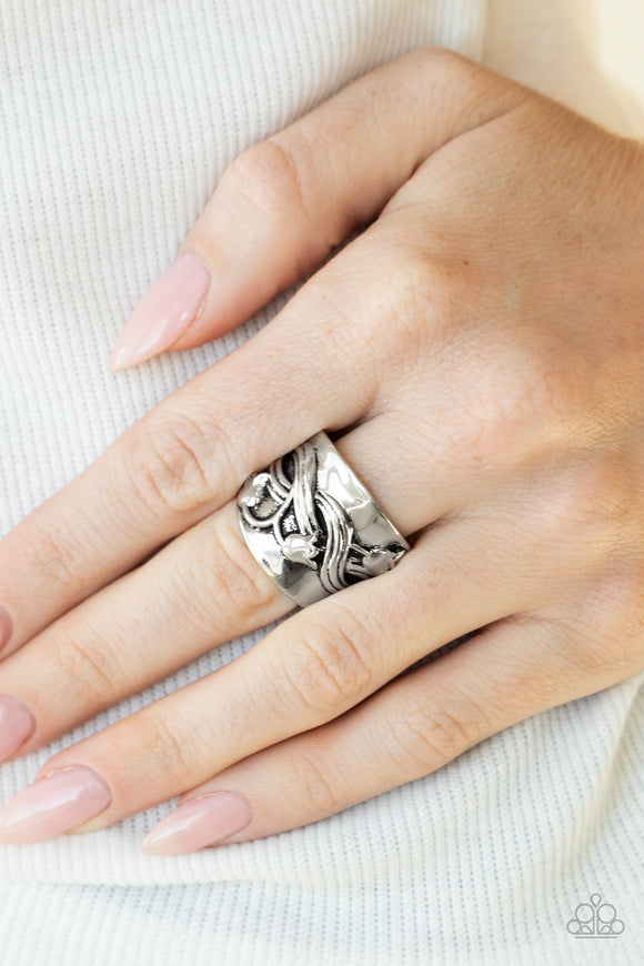 Follow The Tulips - Silver Ring - Paparazzi Accessories