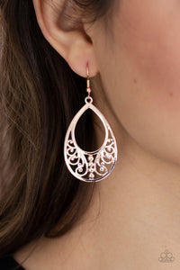 Stylish Serpentine - Rose Gold Earrings - Paparazzi Accessories